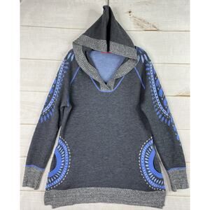 Krimson Klover Gray and Blue Hooded Sweater